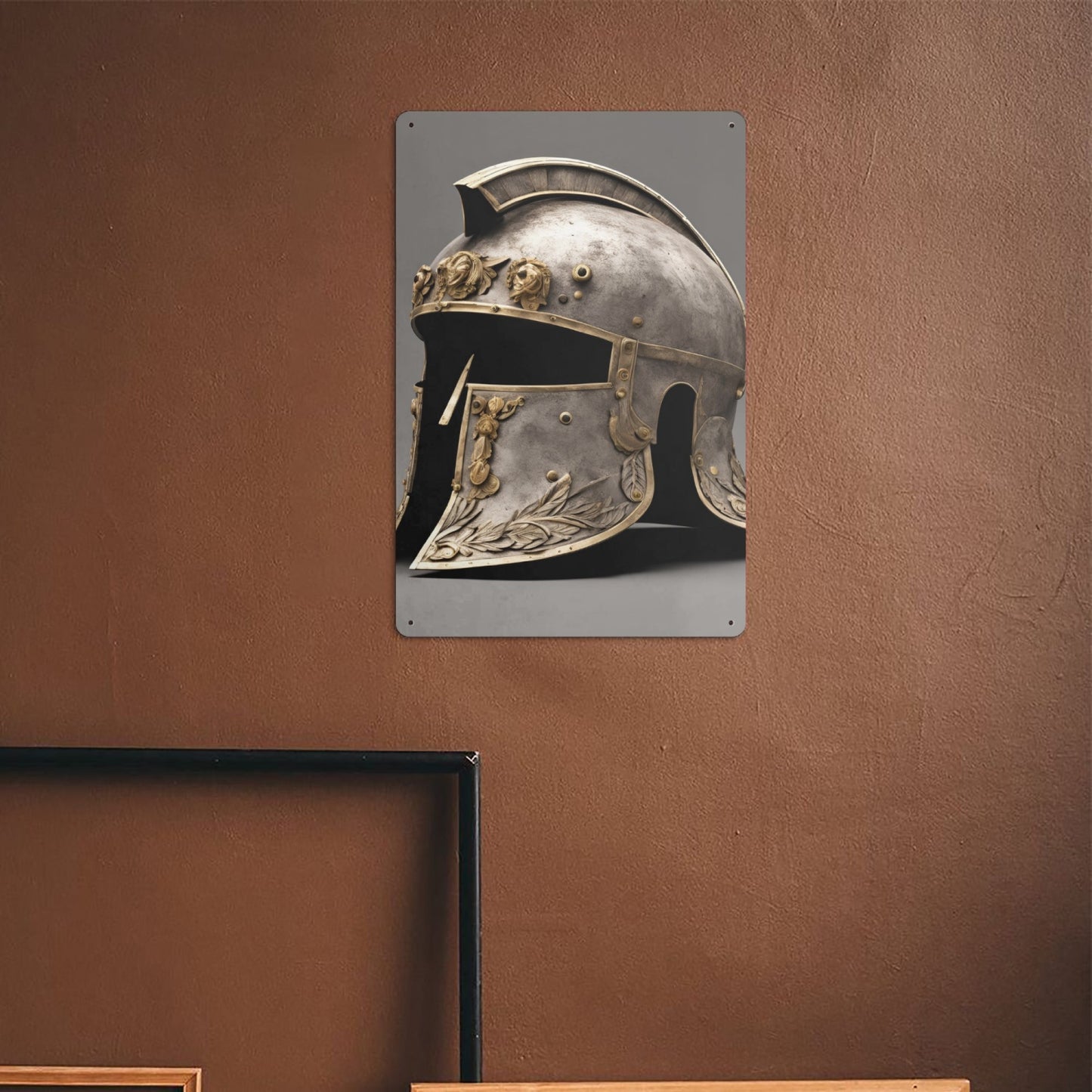 Metal Artwork of Roman Legionnaire Helmet #2