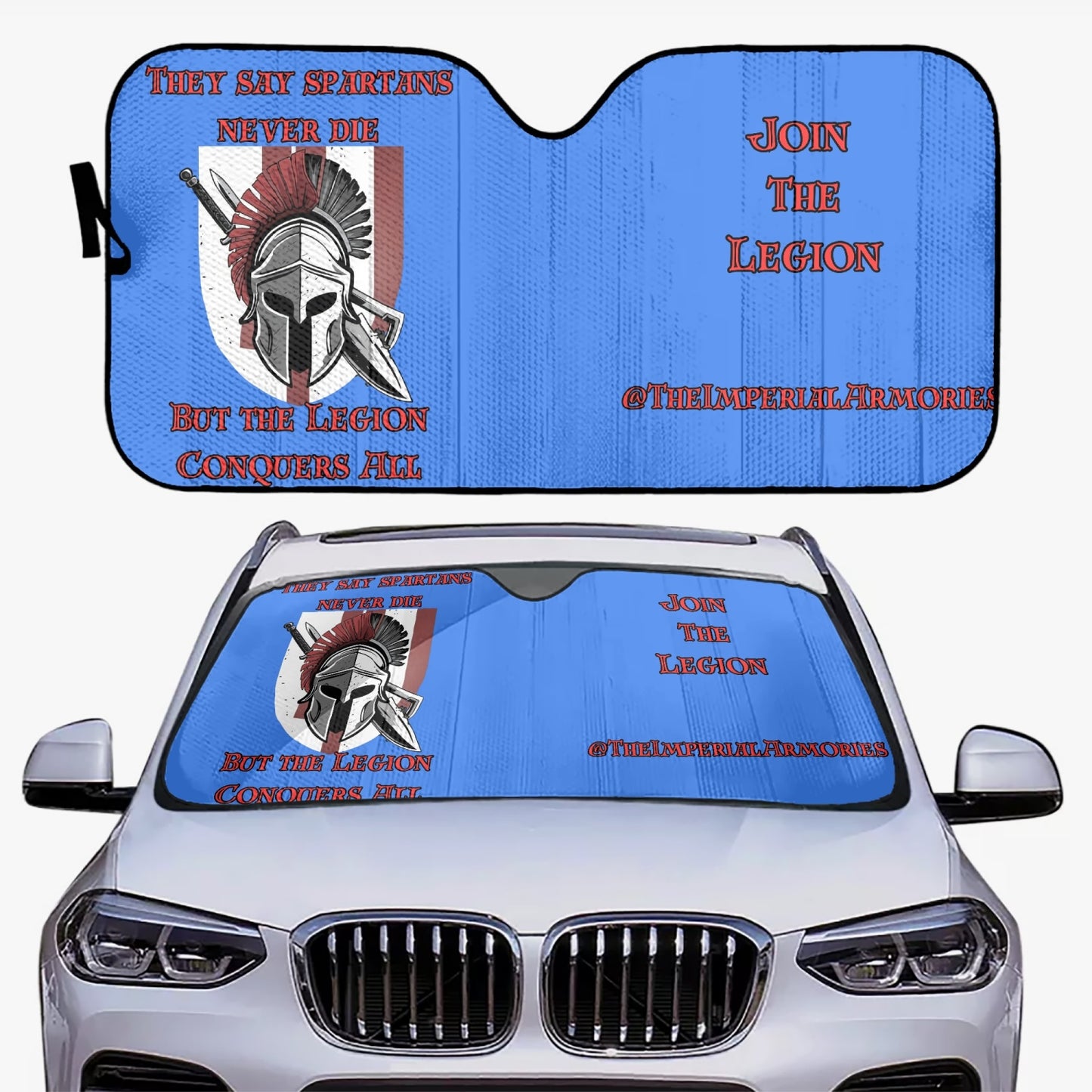 Join The Legion, Car Windshield Sun Shade in Blue