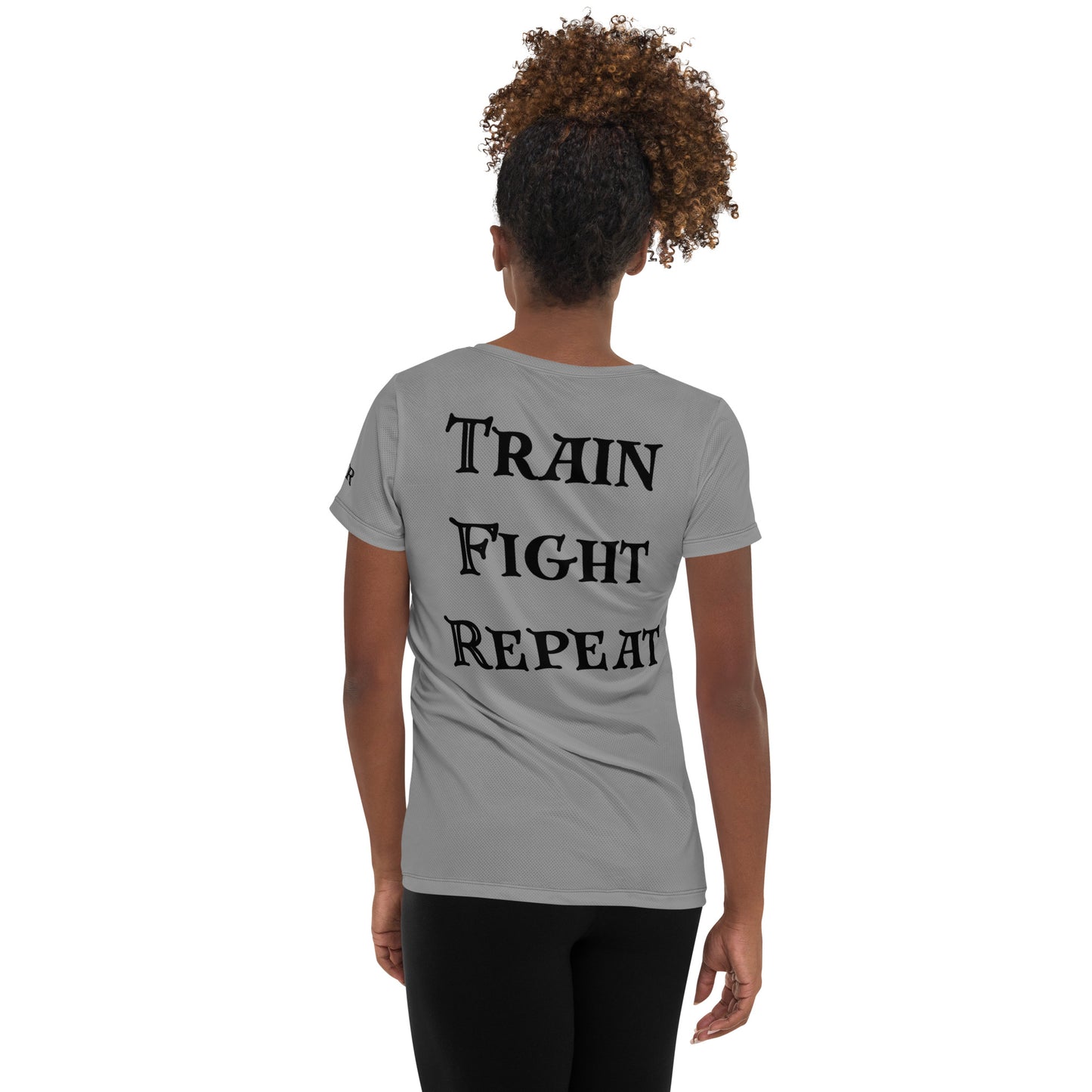 Train Fight Repeat, The Imperial Armories, Women's Athletic T-shirt in Grey