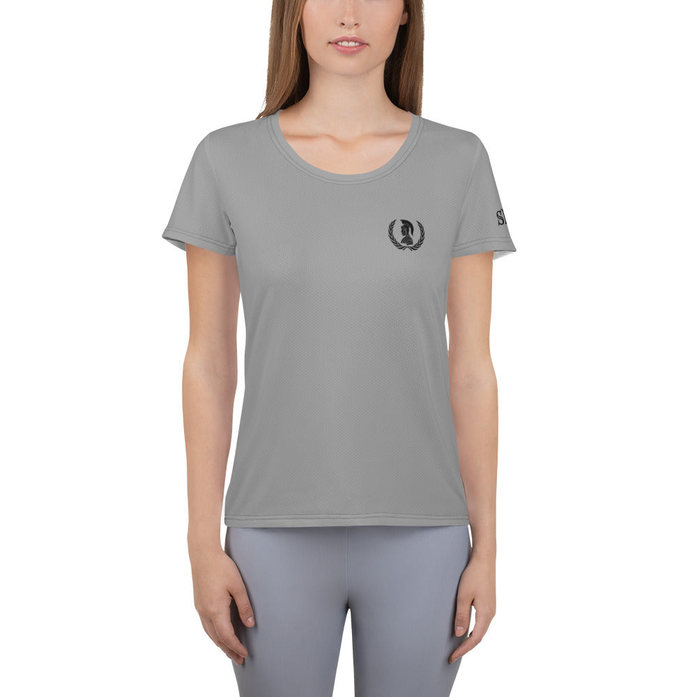 Train Fight Repeat, The Imperial Armories, Women's Athletic T-shirt in Grey