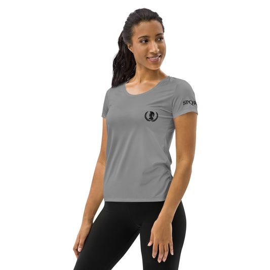 Train Fight Repeat, The Imperial Armories, Women's Athletic T-shirt in Grey