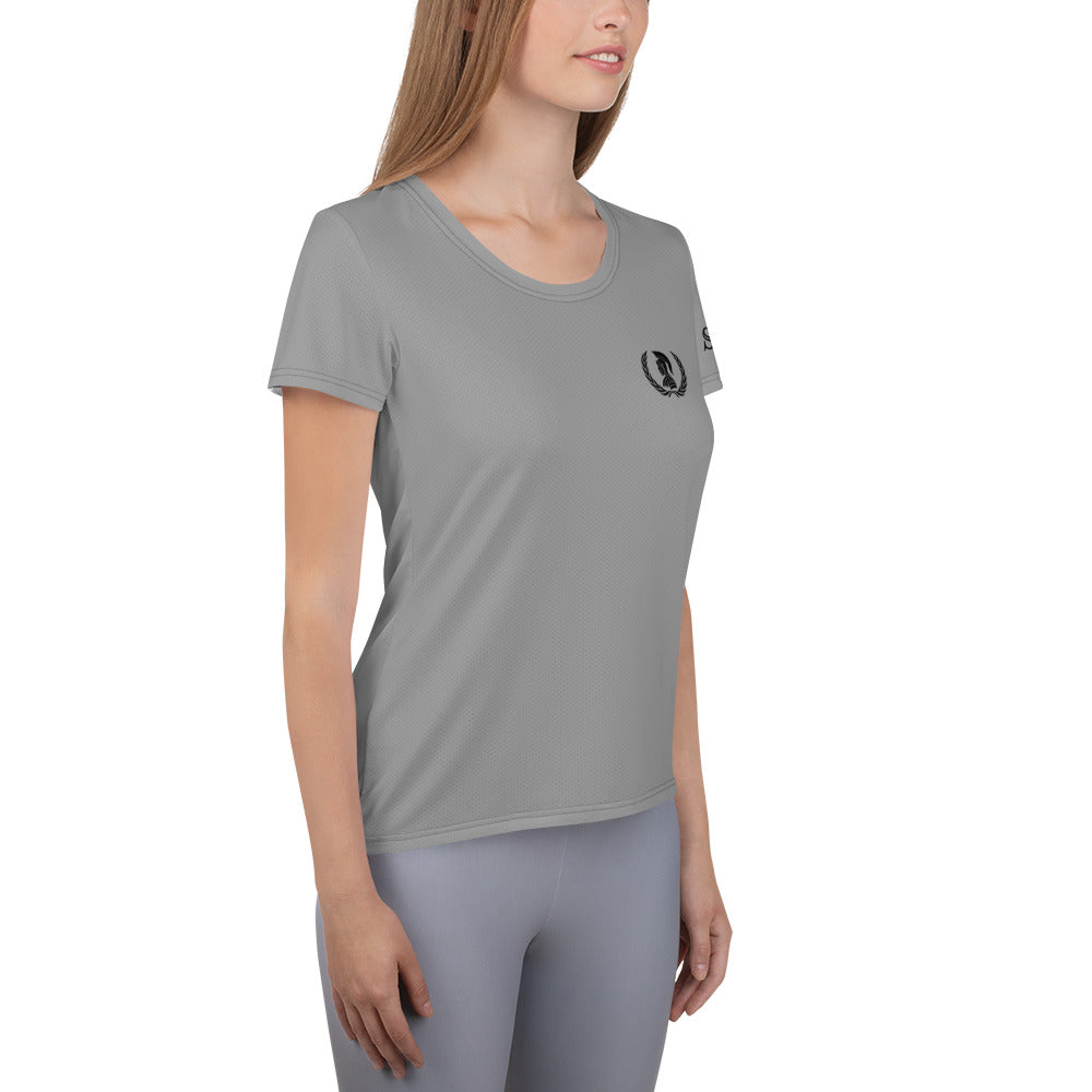 Train Fight Repeat, The Imperial Armories, Women's Athletic T-shirt in Grey